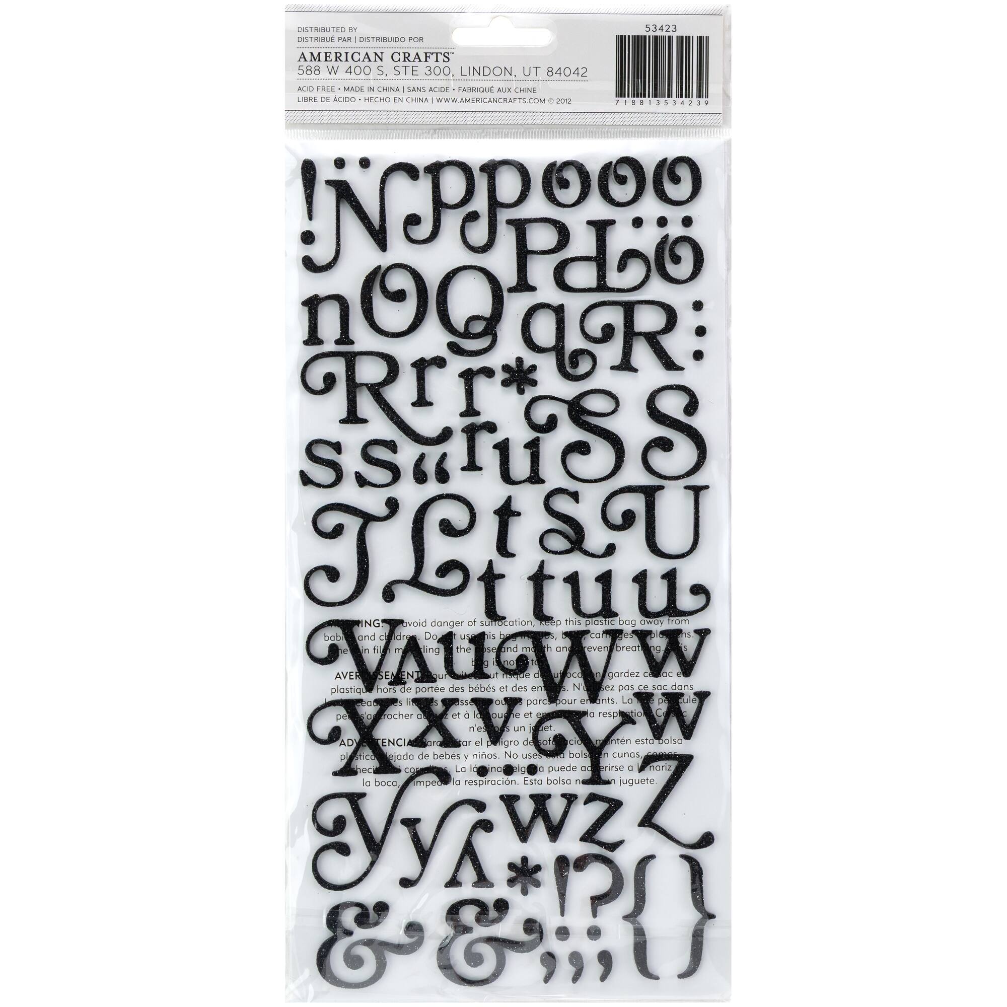 American Crafts™ Thickers™ Soho Garden Glitter Foam Letter Stickers